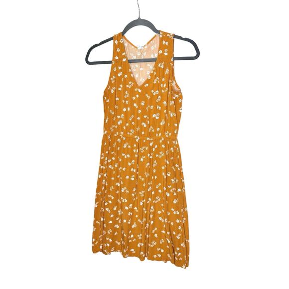 Old Navy Dress Women's Small Sleeveless Mustard Floral Print - Picture 1 of 4